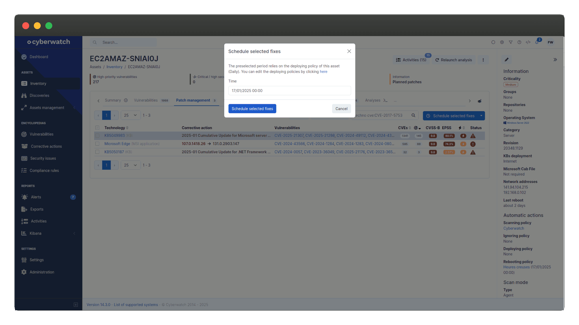 Aperçu de l'interface
